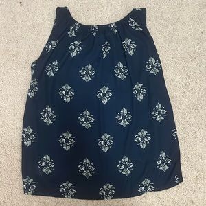 Navy blue floral tank top
